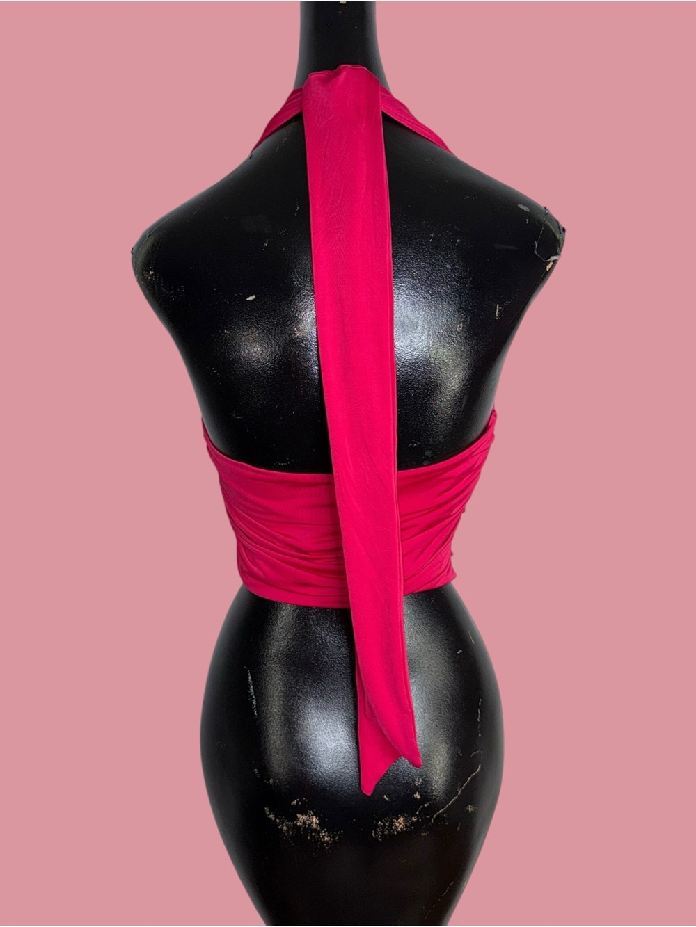 NWT Express hot pink Body Contour cropped halter top - Picture 5 of 16